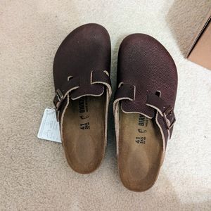Birkenstock Boston Horween Leather in Roast, Size 41 Regular Width